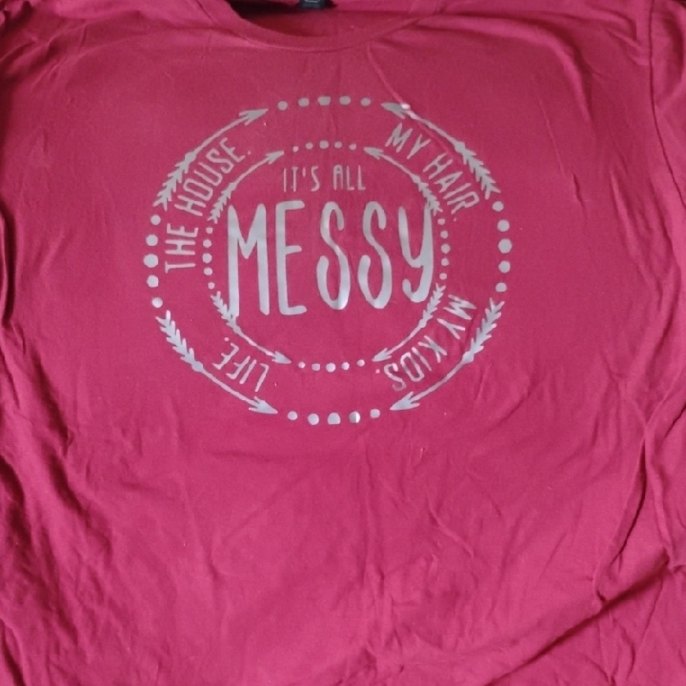 Pink Graphic Tee with Messy Print